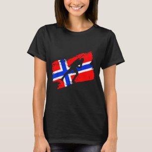 Biathlon Noorwegen vlag Noorse langlaufen T-shirt