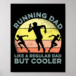 Biathlon Runner Marathon Running Dad Vaderdag Poster