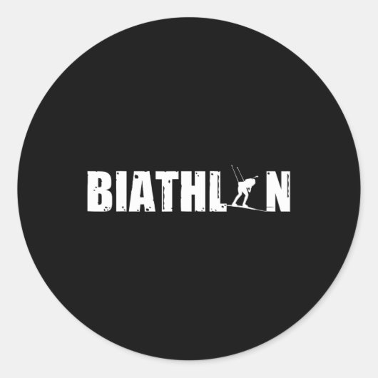 Biathlon Ski De Fond Biathlones Ronde Sticker (Voorkant)