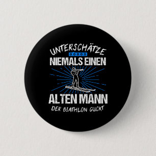 Biathlon Skiën Skier Cross-country Gift Ronde Button 5,7 Cm