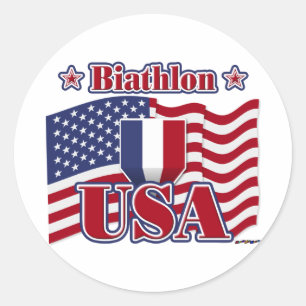 Biathlon USA Ronde Sticker