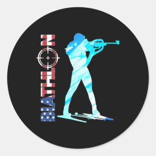 Biathlon VS Vlag Kleding Amerikaanse Cross-country Ronde Sticker