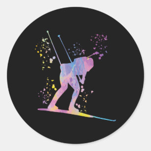 Biatleet Nordic Skiing Biathlon 2 Ronde Sticker