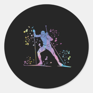 Biatleet Nordic Skiing Biathlon 4 Ronde Sticker