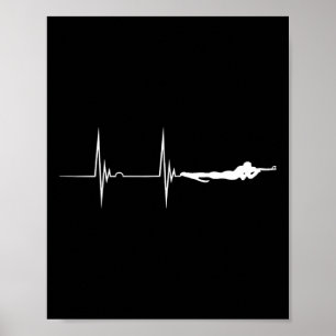 Biatleet Schieten Sport Heartbeat Ekg Pulse Biath Poster
