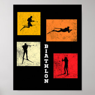 Biatlon Cross Country Skiing Biatlete Winter Spo Poster