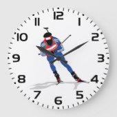 Biatlon Skiër Wintersport Atleet in actie Grote Klok (Voorkant)