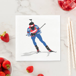 Biatlon Skiër Wintersport Atleet in actie Servet