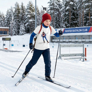 Biatlon Skiër Wintersport Atleet in actie T-shirt