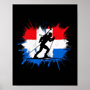 Biatlon Winter Sport Skiën Riffle Schieten Bad Poster