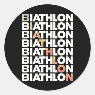 Biatlon Winter Sport Skiën Riffle Schieten Bad Ronde Sticker