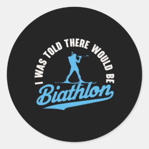 Biatlon Winter Sport Skiën Riffle Schieten Bad Ronde Sticker