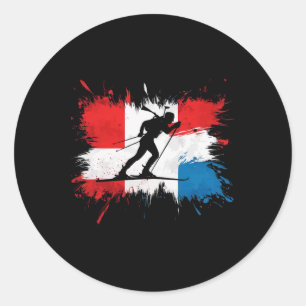 Biatlon Winter Sport Skiën Riffle Schieten Bad Ronde Sticker