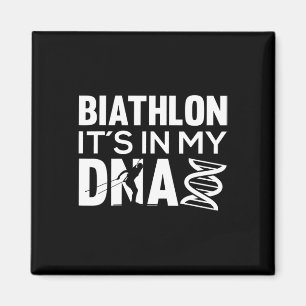 Biatlon zit in mijn DNA-motief voor een biatleet Magneet