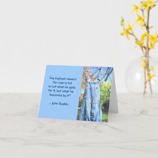 BIB OVERALLS DROGEN OP WASLIJN (PAPA'S BIBS) KAART (Gele Bloem)