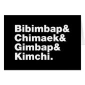 Bibimbap & Chimaek & Gimbap & Kimchi. Aliments cor (Devant horizontal)