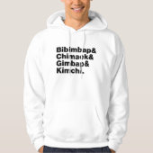 Bibimbap & Chimaek & Gimbap & Kimchi. Koreaanse vo Hoodie (Voorkant)