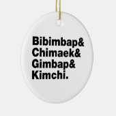 Bibimbap & Chimaek & Gimbap & Kimchi. Koreaanse vo Keramisch Ornament (Rechts)