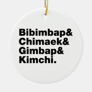 Bibimbap & Chimaek & Gimbap & Kimchi. Koreaanse vo Keramisch Ornament
