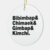 Bibimbap & Chimaek & Gimbap & Kimchi. Koreaanse vo Keramisch Ornament (Links)