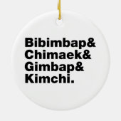 Bibimbap & Chimaek & Gimbap & Kimchi. Koreaanse vo Keramisch Ornament (Achterkant)