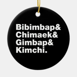 Bibimbap & Chimaek & Gimbap & Kimchi. Koreaanse vo Keramisch Ornament
