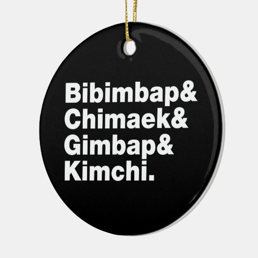Bibimbap & Chimaek & Gimbap & Kimchi. Koreaanse vo Keramisch Ornament (Links)