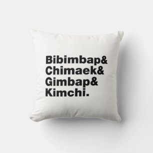 Bibimbap & Chimaek & Gimbap & Kimchi. Koreaanse vo Kussen
