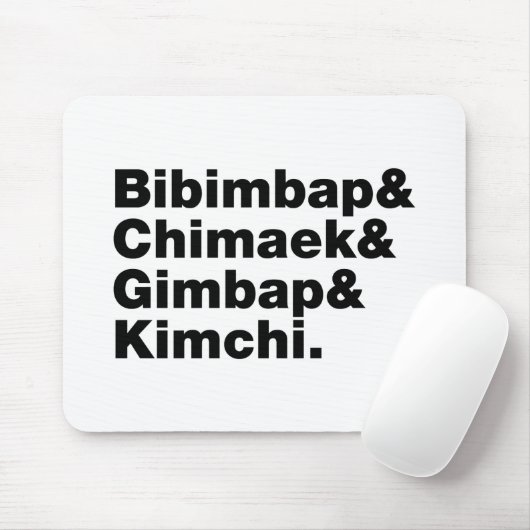 Bibimbap & Chimaek & Gimbap & Kimchi. Koreaanse vo Muismat (Met muis)