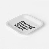 Bibimbap & Chimaek & Gimbap & Kimchi. Koreaanse vo Papieren Bordje (Gebogen)