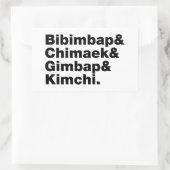 Bibimbap & Chimaek & Gimbap & Kimchi. Koreaanse vo Rechthoekige Sticker (Tas)