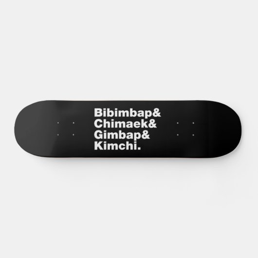 Bibimbap & Chimaek & Gimbap & Kimchi. Koreaanse vo Skateboard (Horizontaal)