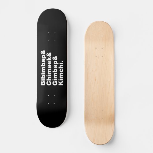 Bibimbap & Chimaek & Gimbap & Kimchi. Koreaanse vo Skateboard (Voorkant)