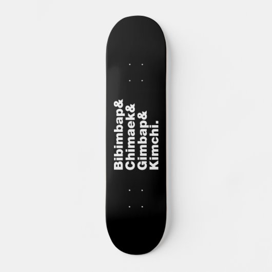 Bibimbap & Chimaek & Gimbap & Kimchi. Koreaanse vo Skateboard (Voorkant)