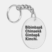 Bibimbap & Chimaek & Gimbap & Kimchi. Koreaanse vo Sleutelhanger (Voorkant Links)