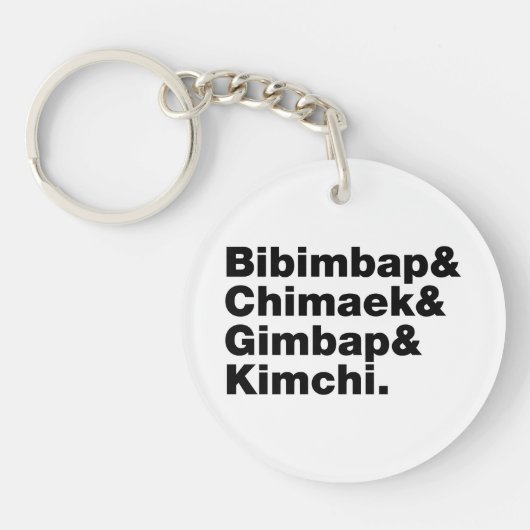 Bibimbap & Chimaek & Gimbap & Kimchi. Koreaanse vo Sleutelhanger (Voorkant)