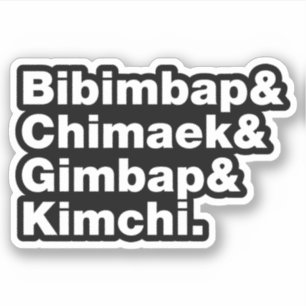 Bibimbap & Chimaek & Gimbap & Kimchi. Koreaanse vo Sticker