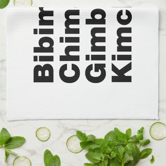 Bibimbap & Chimaek & Gimbap & Kimchi. Koreaanse vo Theedoek (Gevouwen)