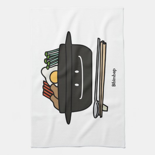 Bibimbap Koreaanse rijstschaal voor siergroenten Theedoek (Verticaal)