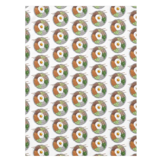 Bibimbap Korean Food Cooking Cuisine Rice Egg Dish Tafelkleed (Voorkant)