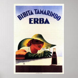 Bibita Tamarindo ERBA Soda Drink Marcelo Dudovich Poster