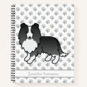 BiBlack Shetland Sheepdog Dog & Custom Text Notitieboek (Voorkant)