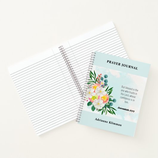 Bible Bleue Verse Journal de prière Florale (Intérieur)