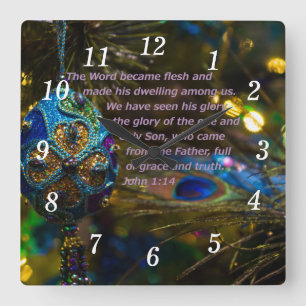 Bible Bleue Victorienne Verset Horloge murale