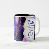 Bible chrétienne Verse Mug café à deux tons (Devant droit)