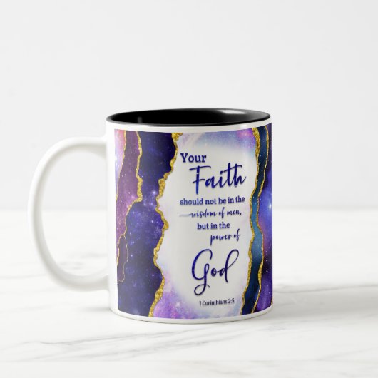 Bible chrétienne Verse Mug café à deux tons (Gauche)