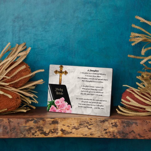 Bible et Rose - Plaque poème fille (Côté)