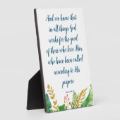 Bible  Floral Romans 8:28 Plaque (Côté)