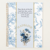 Bible Florale Blanche Moderne Verse Nom personnali (Devant)