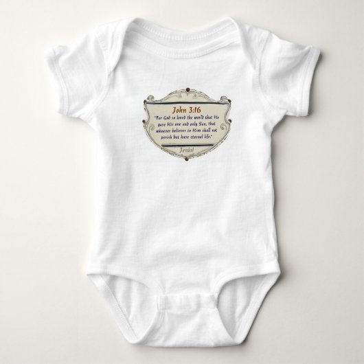 Bible Jean 3:16 Bouclier Bébé Body (Devant)